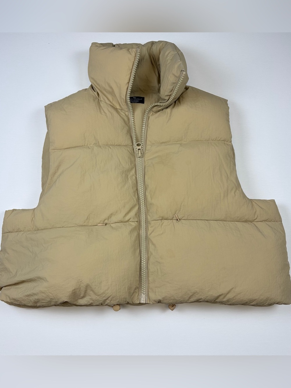 SIMPLY SOUTHERN PUFFER VEST XL XXL BEIGE TAN ZIP FRONT